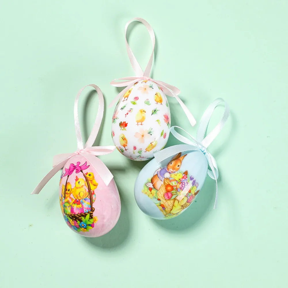 Painted Foam Easter Egg Hanging Ornaments – 3 Pack DIY Décor