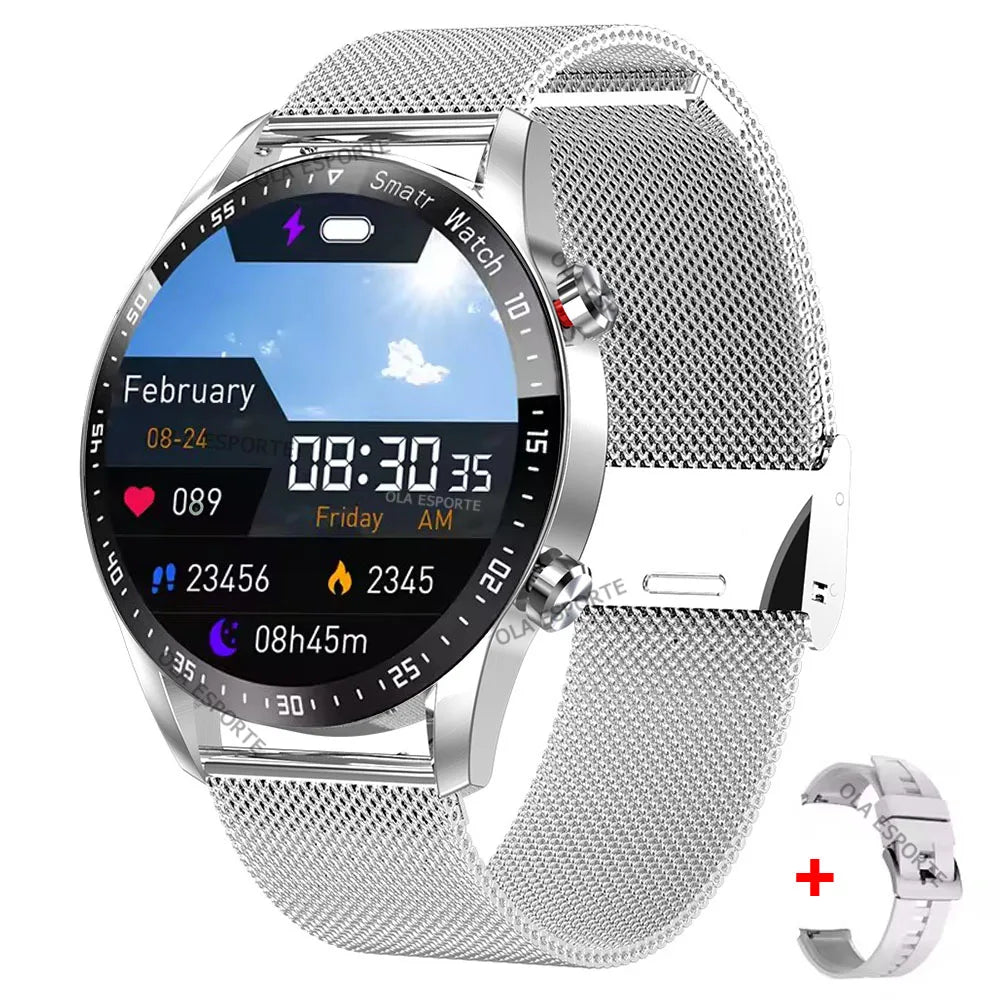 Ola Esporte Men's Bluetooth Smartwatch AMOLED ECG+PPG GPS