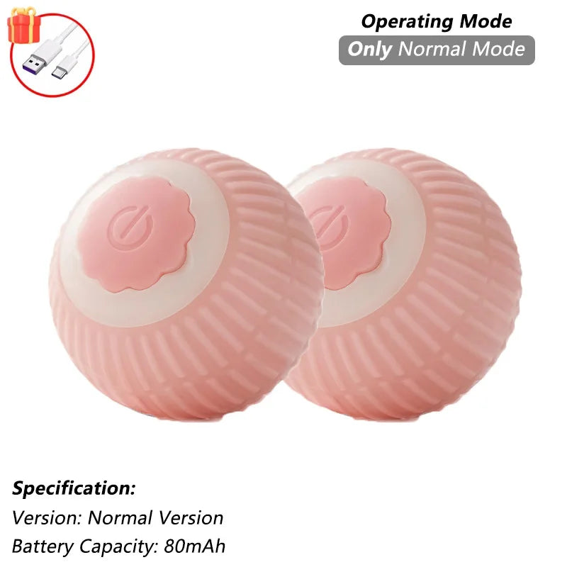 Cat Interactive Ball Training Self-moving Kitten Electric Cat Ball Toys Electronic Automatic Rolling Magic Ball Toys for Cat Oasis Select 2PCS-Pink