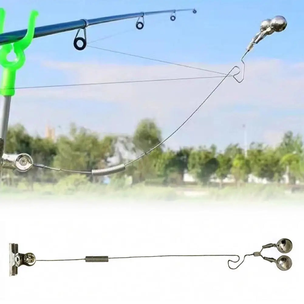 Fishing Rod Alarm Bell – Double Metal Bells & Spring Clip