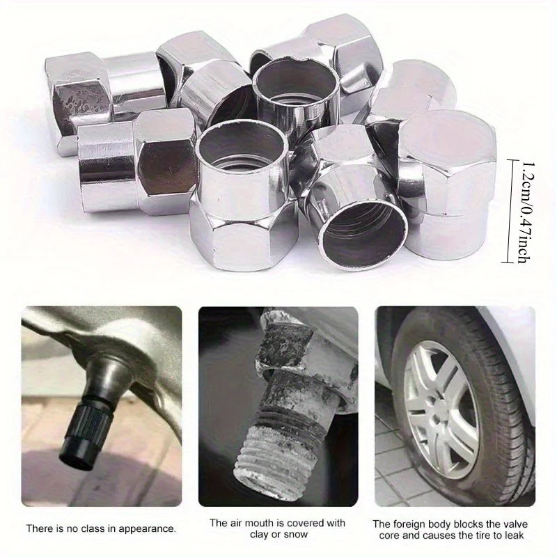 40 Pcs Tire Valve Cap with O Rubber Ring Plastic Chrome Dust Proof Covers Universal Cars Bicycle Trucks Motorcycles Accessories Oasis Select