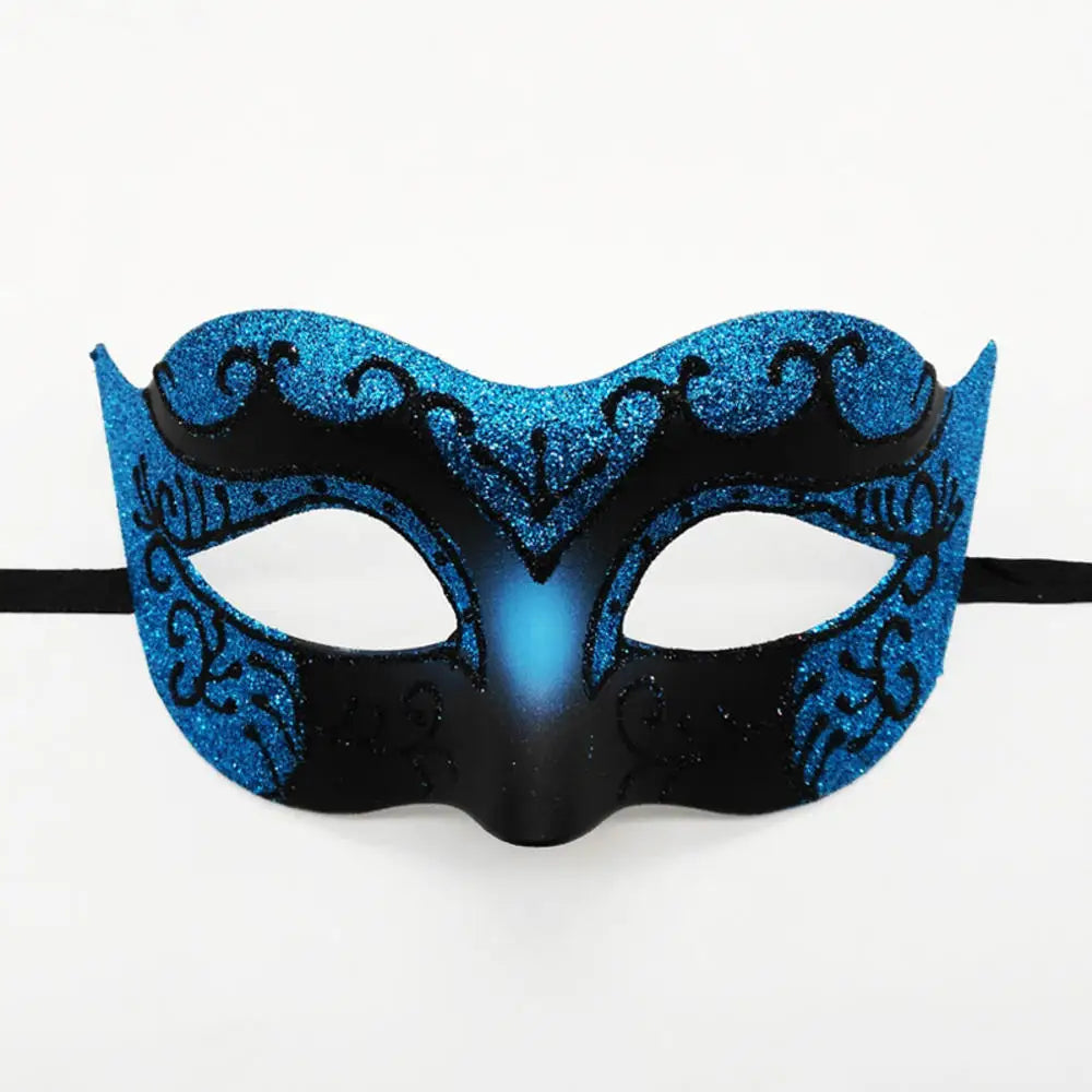 Men Masquerade Ancient Greco-Roman Warrior Eye Masks Halloween Party Cosplay Costume Accessories Sexy Half Face Mask Props Oasis Select Blue1