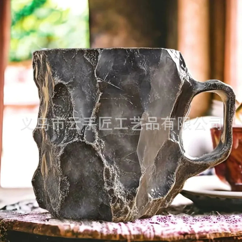 Fashionable Mineral Crystal Coffee Mugs, Imitation Resin Cups for Tea Coffee, Ideal for Christmas Gift Oasis Select grey