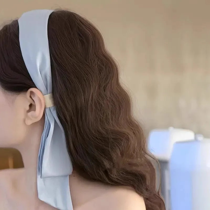 New Elegant Solid Ribbon Hairband for Women Girls Sweet Hair Ornament Headband Hair Hoop Fashion Hair Accessories Headband Oasis Select