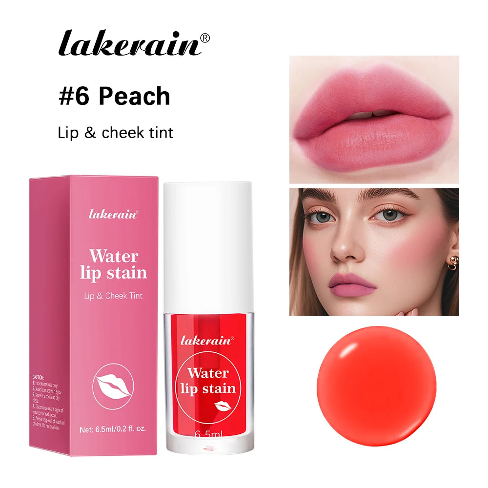 Fruity Water Lip Tin Lip Gloss Moisturizing Lip Glaze Long Lasting Lip Ink Face Lip Dual Purpose Liquid Lipstick Cosmetic Makeup Oasis Select 6
