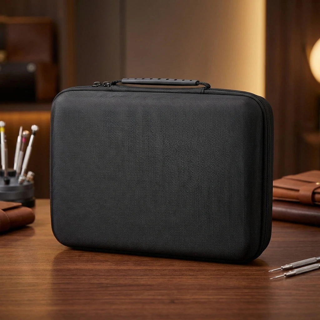 Hard-Shell 15 Slots Watch Storage Organizer Case, Watch Carry Box Fit Large And Small Watches, With Soft Foam Pillow Oasis Select
