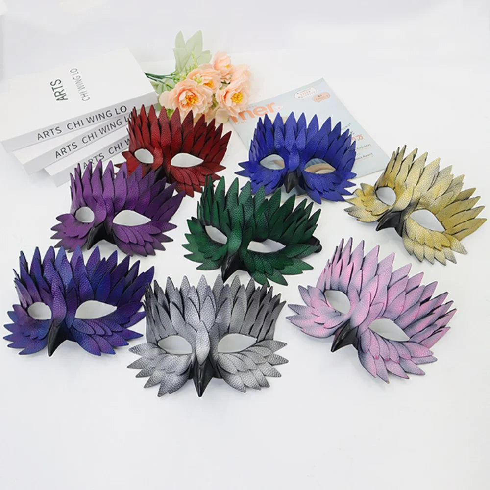 Elegant Feather Half Face Mask | Halloween & Masquerade