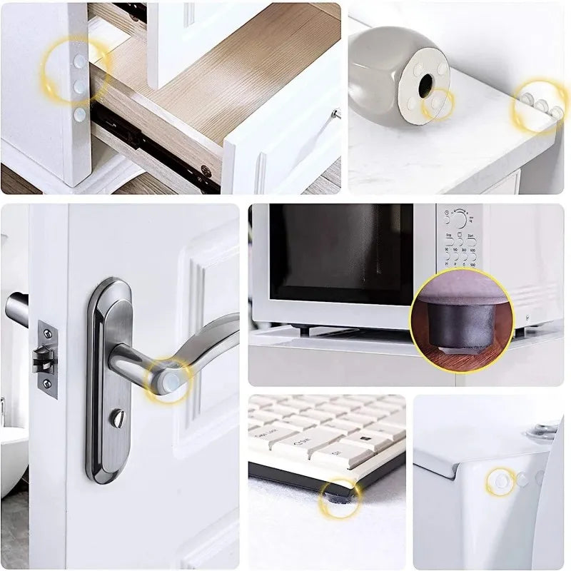 Cabinet Door Bumpers Strong Self-Adhesive Clear Pads Soft Silicone Door Stopper Mute Damper Buffer Furniture Cushion Oasis Select