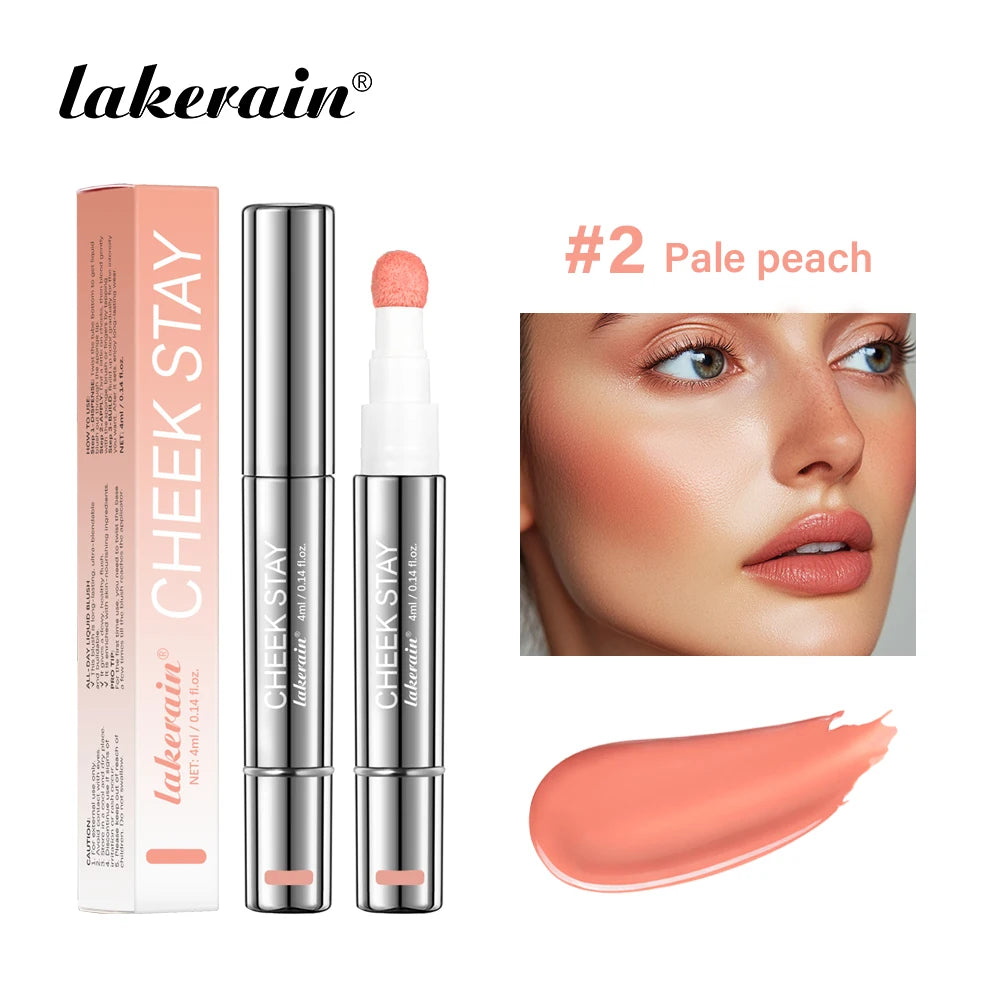 Cheek Blusher long lasting All-Day Liquid Blush makeup Silky texture blendable Colors Sponge Applicator Blush makeup Oasis Select 2Pale peach