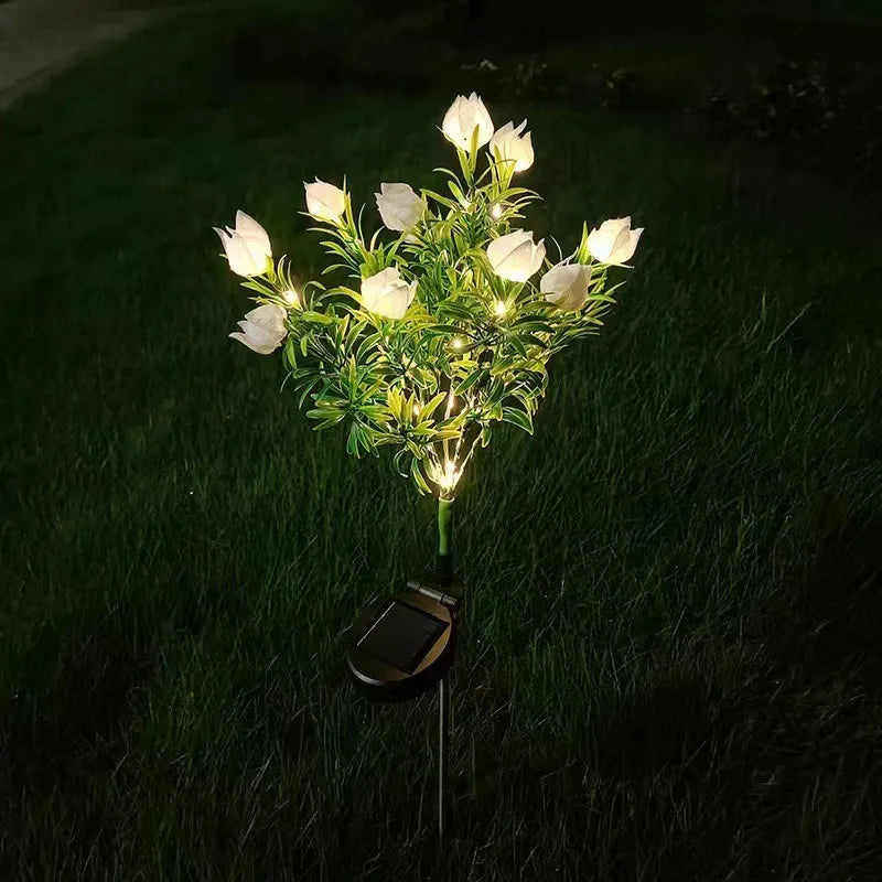 LED Gardenia, Rose, Lily Solar Outdoor Artificial Lantern, Garden Decoration, Lawn Lantern, Grass Atmosphere Light Oasis Select
