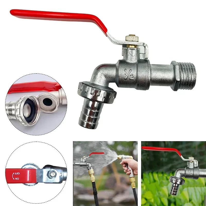 1/2" Brass Garden Faucet IBC Tank Water Tap | Antifreeze Valve