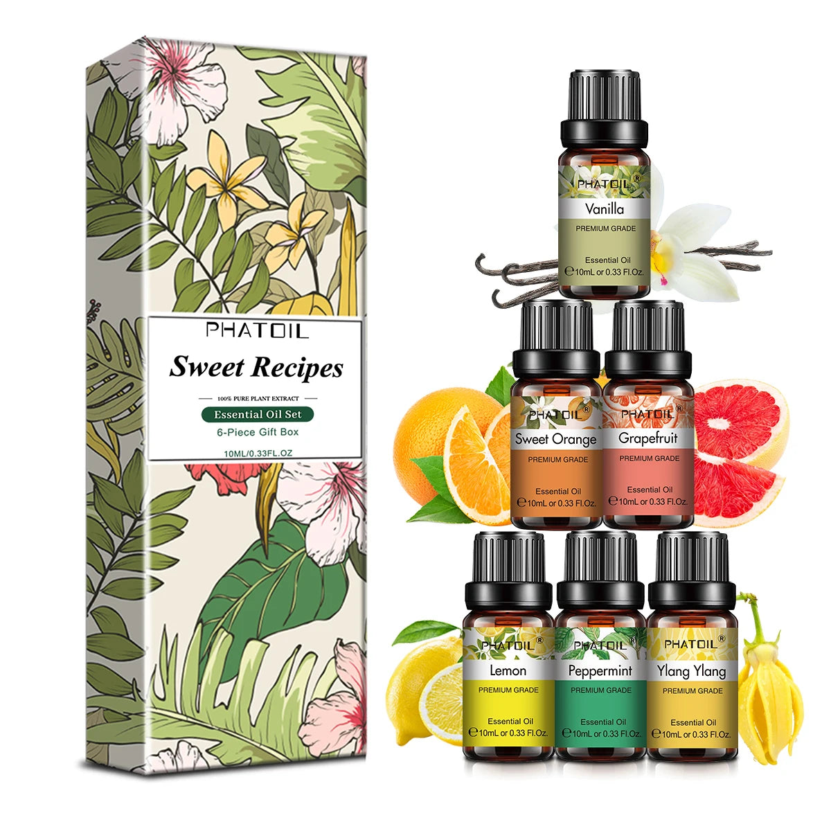 PHATOIL 10ml Pure Natural Essential Oils for Diffuser & Aromatherapy