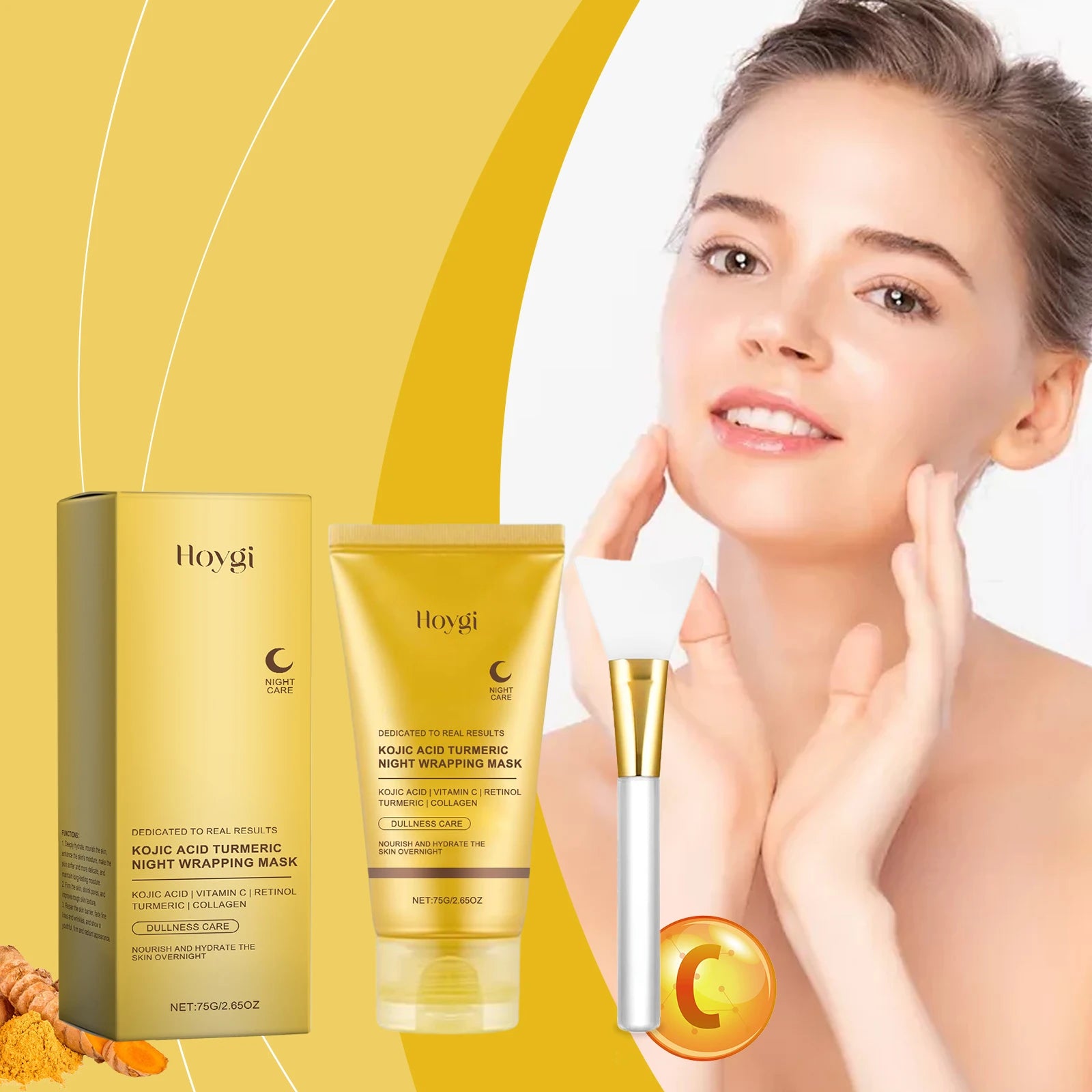 Hoygi Collagen Anti-Wrinkle Peel-Off Face Mask + Scraper