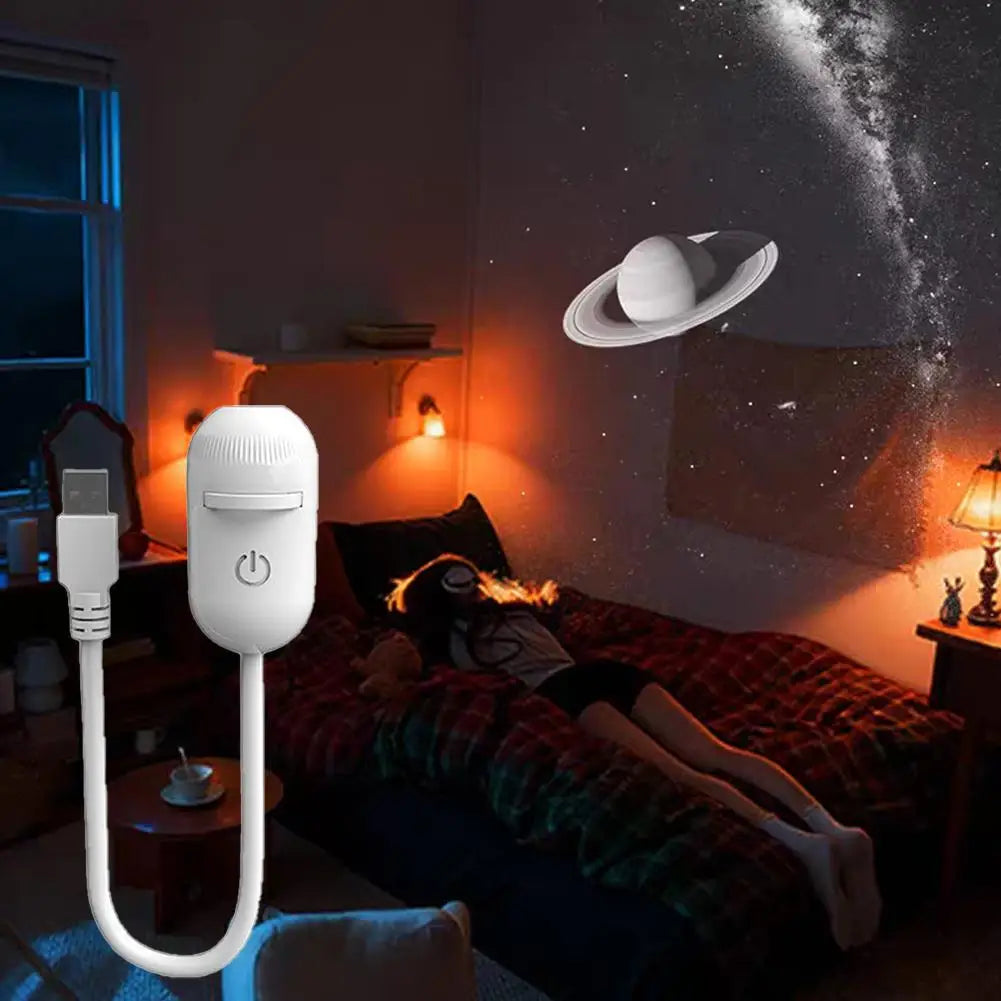2-in-1 Galaxy Starry Sky Projector Portable 360° Rotate Mini LED Night Light Atmosphere Decor for Bedroom Home Party Oasis Select