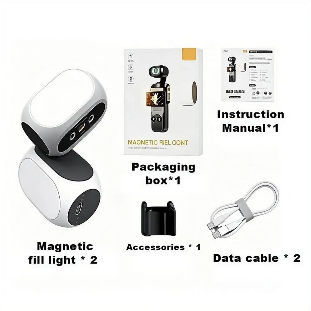 LED Light for DJI OSMO Pocket 3 Magnetic Fill Light Action Camera Adjustable Photography Lighting for DJI OSMO Pocket 4 Oasis Select