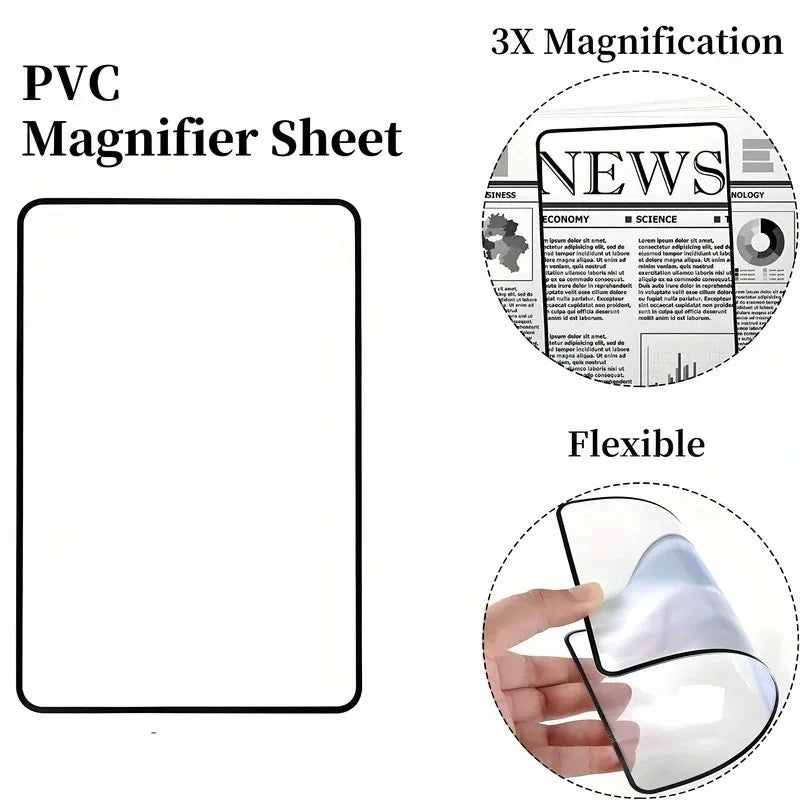 Large-size reading aid lens, Creative Christmas Gift, for Elderly Low Vision Reading Small Print Books/Documents,Bookmark,PVC Oasis Select