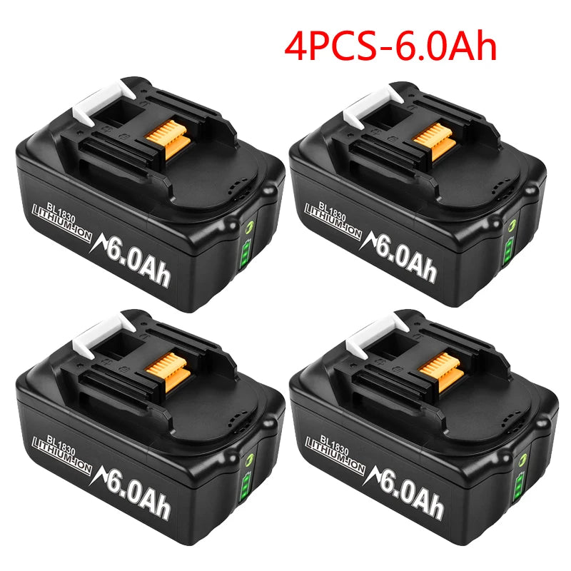 Battery 18V For Makita BL1860 BL1850B BL1850 BL1840 BL1830 Screwdriver Battery Charger 18V Replacement Power Tool Batteries lxt Oasis Select 4 battery 6.0Ah
