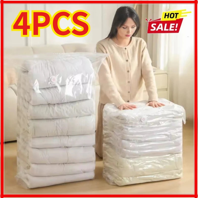 Reusable Compression Empty Bag Sealer Clothes Travel Packing Organizer Vacuum Large Plastic Storage Bags Storing Clothes Blanket Oasis Select