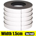 Self Adhesive Magnetic Tape Cuttable Rubber Magnetic Strip for Fridge Wall DIY Photo Poster Fixing Tape Home Office Storage Tool Oasis Select Width 1.5cm 5M- (5 rolls)