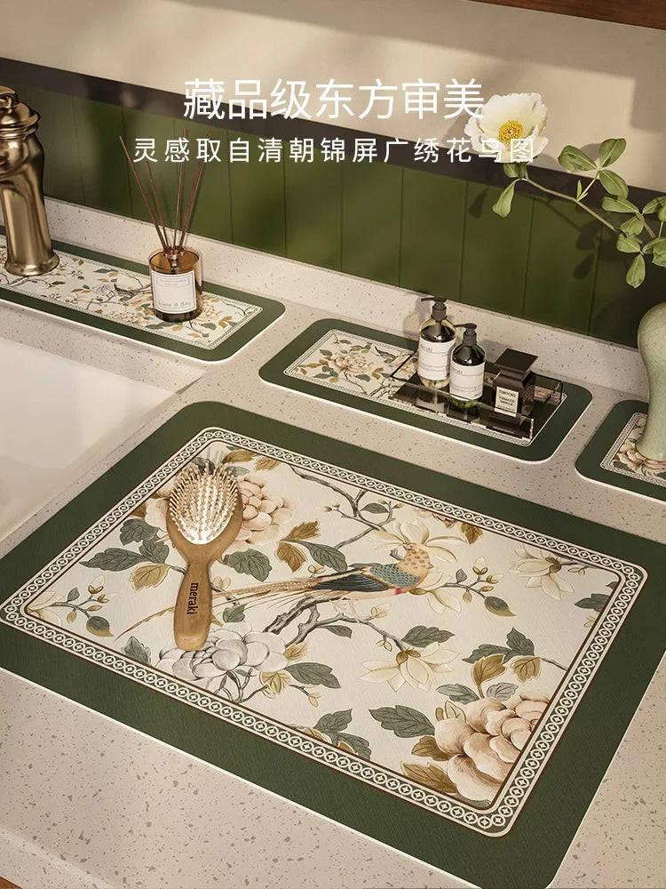 Silicone bath mud absorbent kitchen countertop mat Leather faucet drain mat wash basin countertop mat Oasis Select