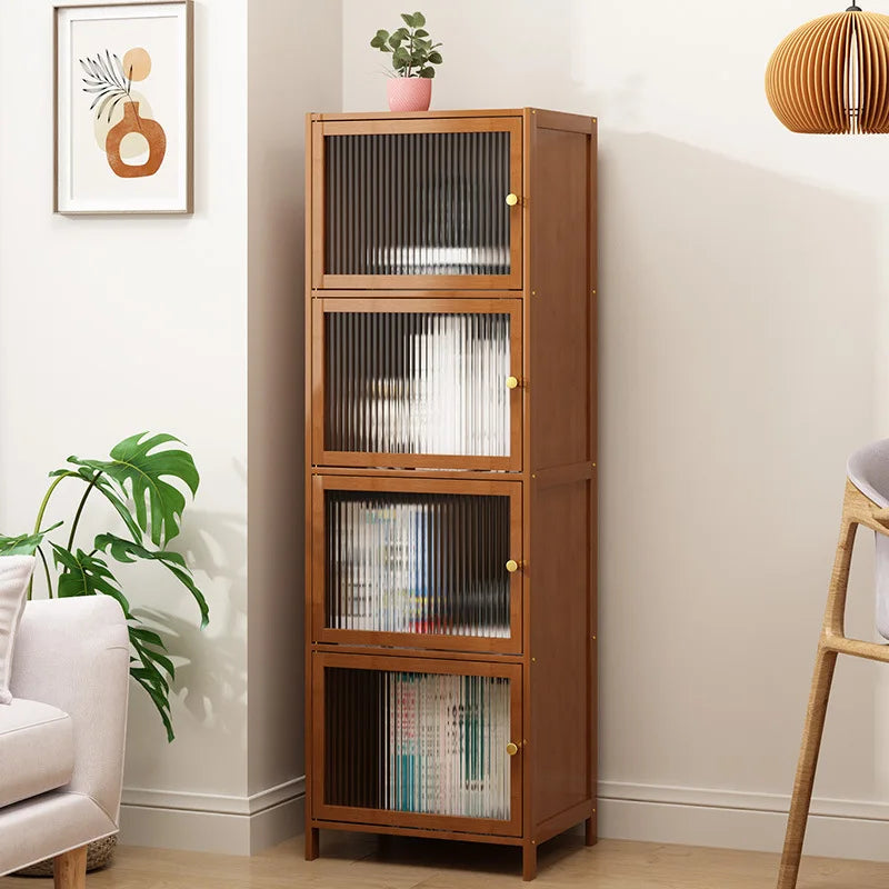 Bookcase with door, multi-layer storage rack, seam storage cabinet, living room display cabinet, bookshelf Oasis Select