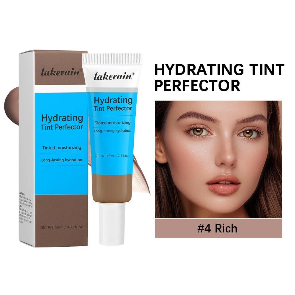 Lakerain Liquid Foundation Cream Moisturizing Lightweight Tinted Hydrating Cream Concealer Long-lasting Face Base Makeup Oasis Select 04 Rich