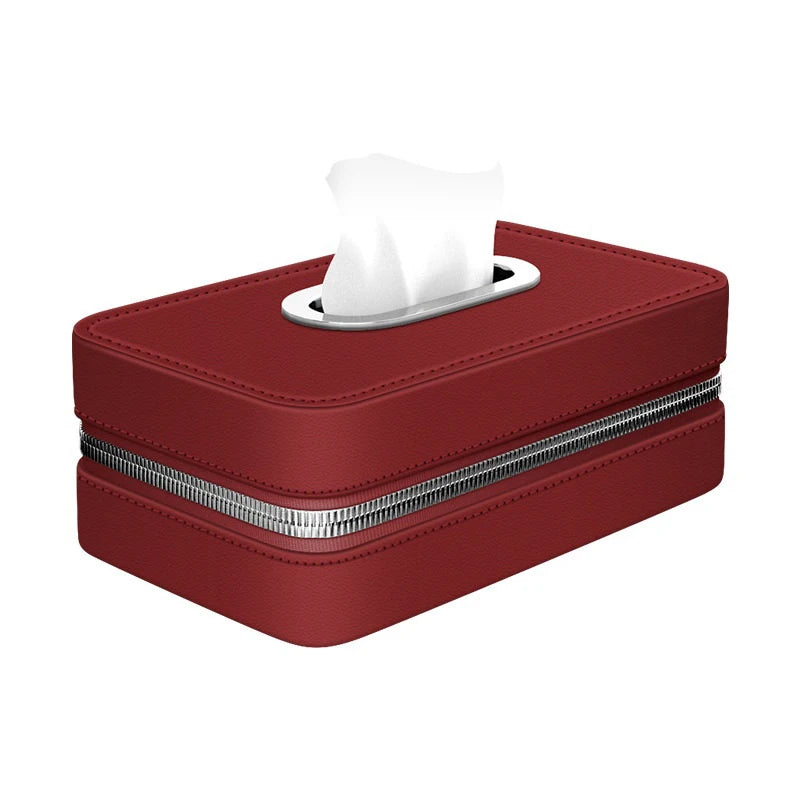 Car Leather Tissue Box With A Simple And High-End Feel, Car Seat Back Armrest Box, Multi-Functional Hanging Tissue Storage Box Oasis Select A3