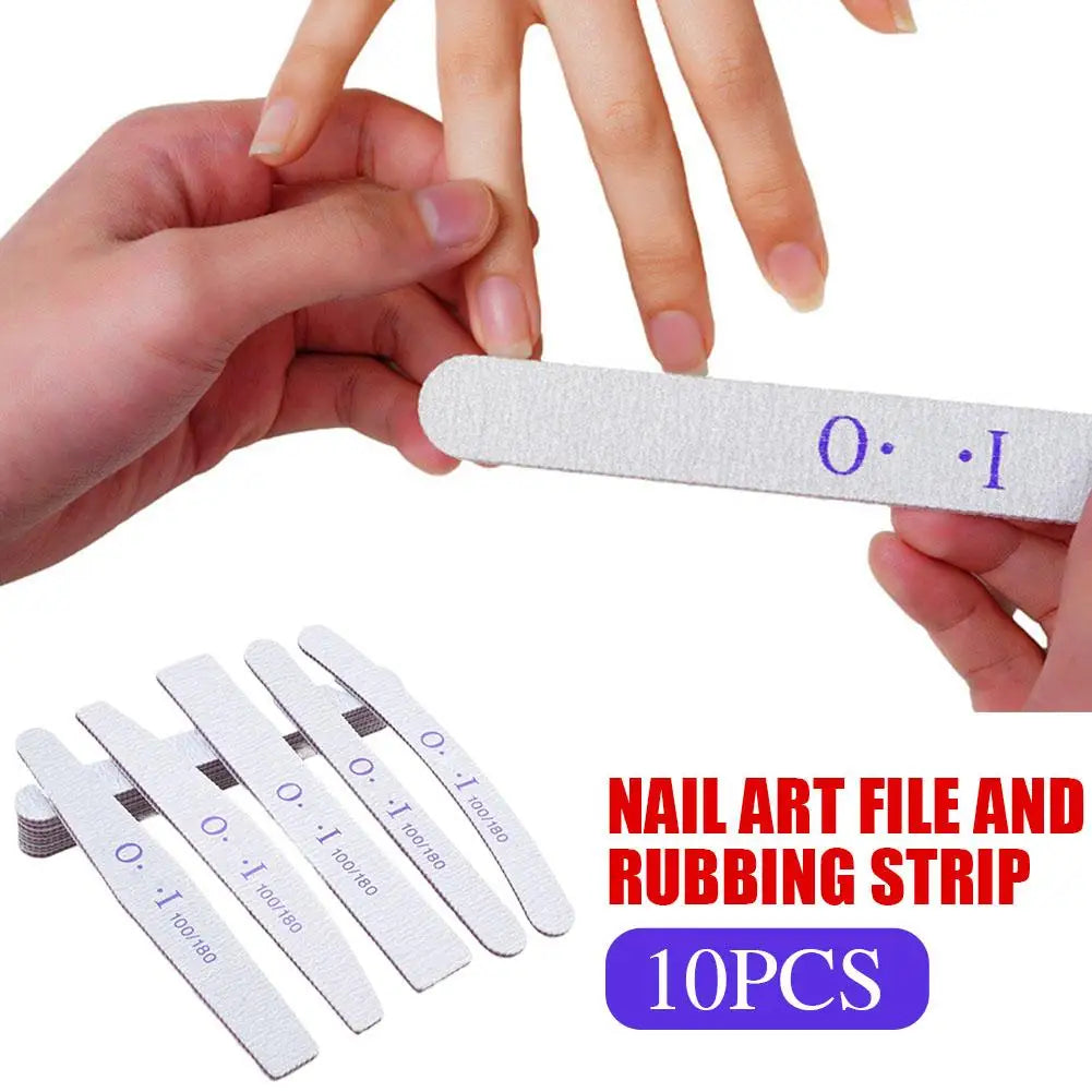 10-Pack Nail Files 100/180 Grit Double-Sided Emery Boards Nail Files Set Oasis Select