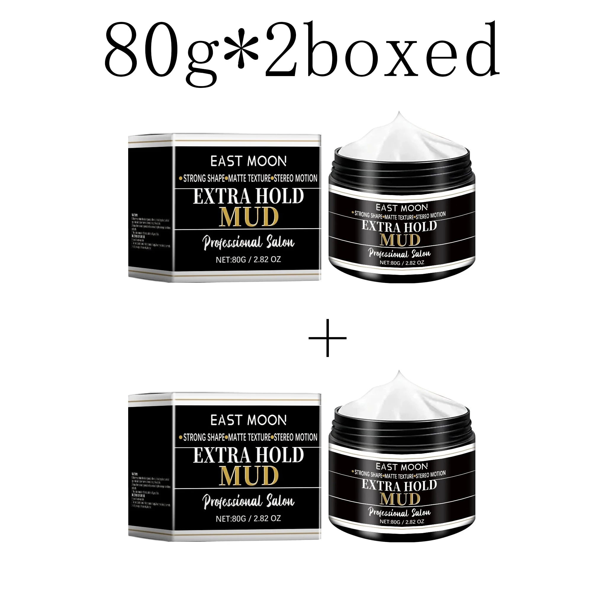 East Moon Keratin Hair Styling Cream – Strong Hold Matte Finish Hair Styling Cream Oasis Select 80g X 2boxed
