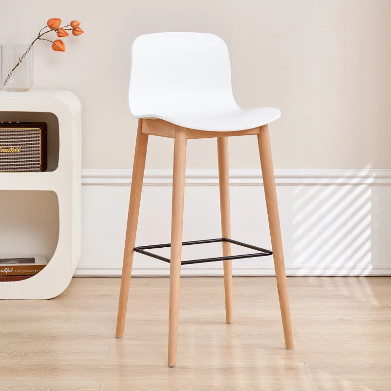 Nordic dining chair household simple small apartment ins creative backrest chair cafe milk tea shop casual solid wood chair Oasis Select White 75 2 pieces