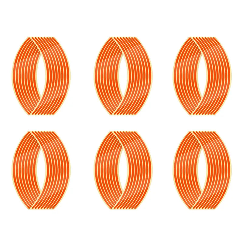 1-6set Wheel Sticker Reflective Rim Stripe Tape Bike Motorcycle Stickers For Honda For Kawasaki Z750 Z800 For YAMAHA MT07 MT09 Oasis Select Orange-6set