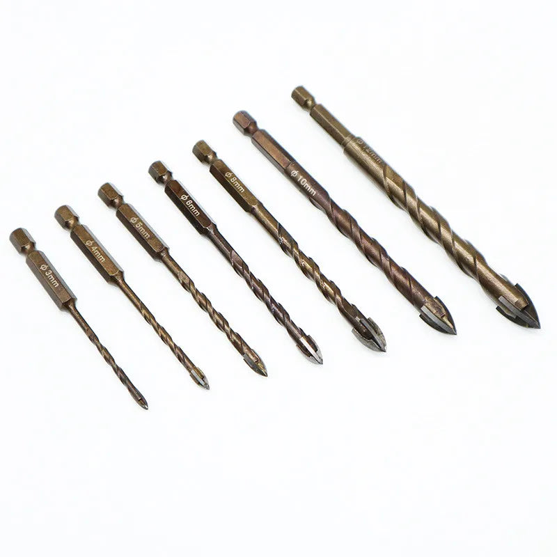 JUSTINLAU Cross Hex Tile Bits Glass Ceramic Concrete Hole Opener Alloy Triangle Drill Size 3/4/5/6/8/10/12 mm Oasis Select