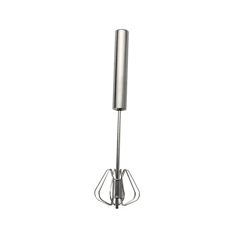 Kitchen Stainless Steel Whisk Creamer Semi-automatic Rotary Whisk Beech Wood Vase Handle Hand Mixer G041 Oasis Select 10 inch