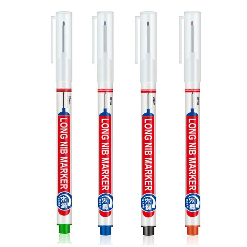 4PCS 20mm Deep Hole Long Nib Multi-Purpose Head Markers for Metal Perforating Pen Woodworking Decoration Art Supplies Oasis Select 4Pcs mix color E