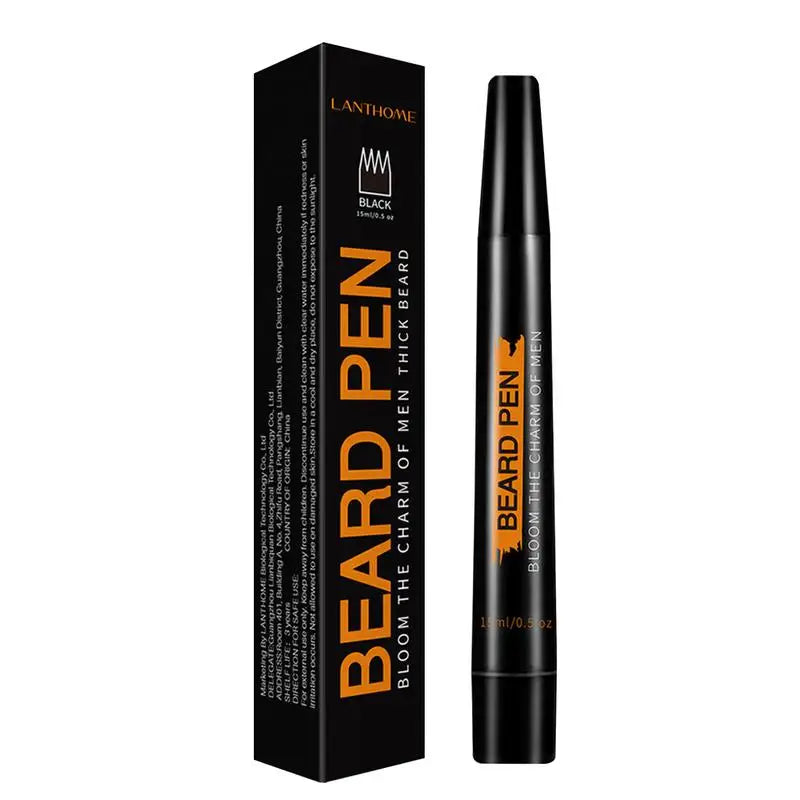 Beard Pen Beard Filler Pencil Men Black Brown 4-Tip Beard Pen Detailing Filler Moustache & Eyebrows Barber Pencil Beard Marker Oasis Select