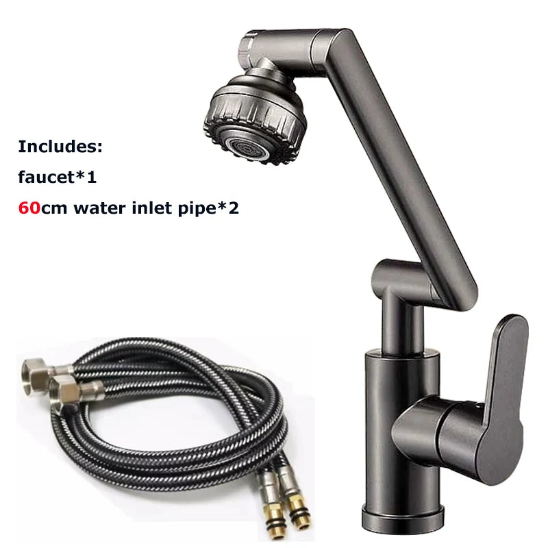 Rotating Dual-Mode Kitchen & Bathroom Faucet – Hot & Cold