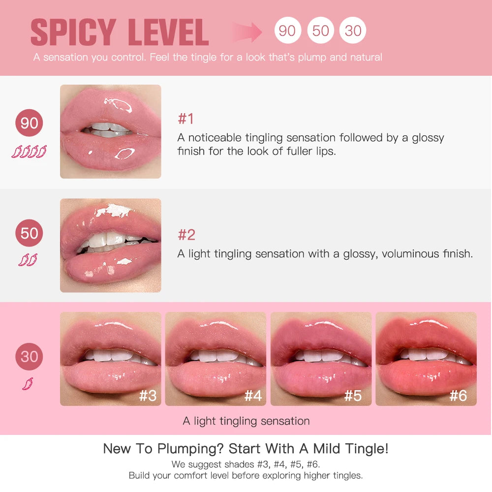 Instant Plumping & High Shine Lip Gloss Deep Hydrate Long-Lasting Moisturizing Lip Plumper Serum Sexy Lips Care Korean Makeup Oasis Select