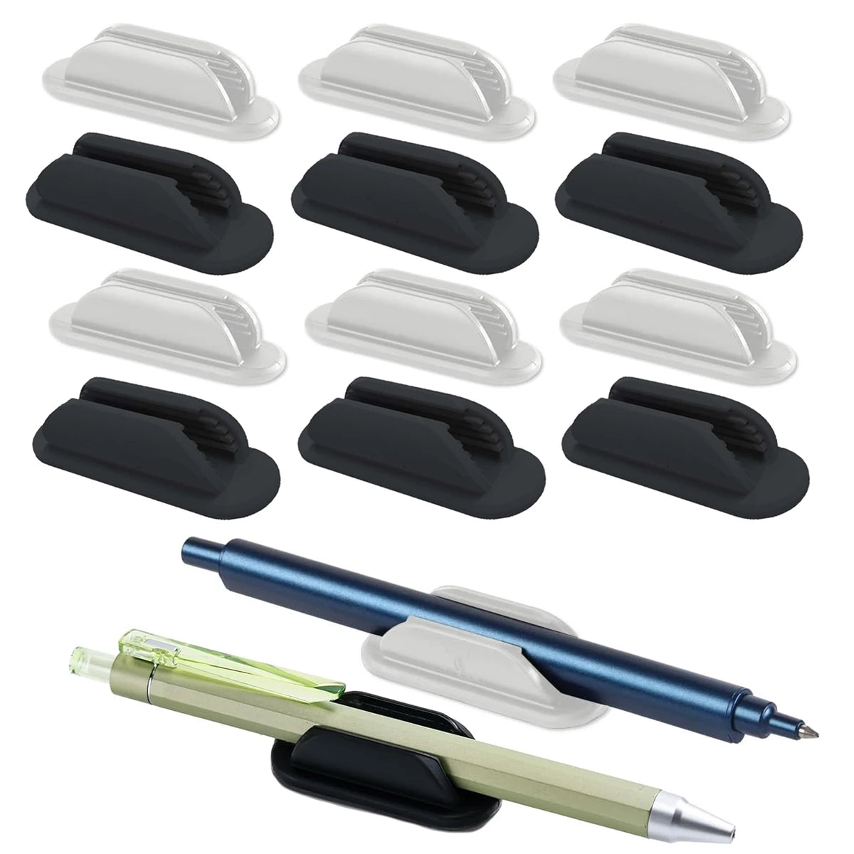 2/4 PCS Adhesive Silicone Pen Holder Desk & Wall No-Drill Flexible Pencil Fixator Space-Saving Organizer, Home Office Classroom Oasis Select