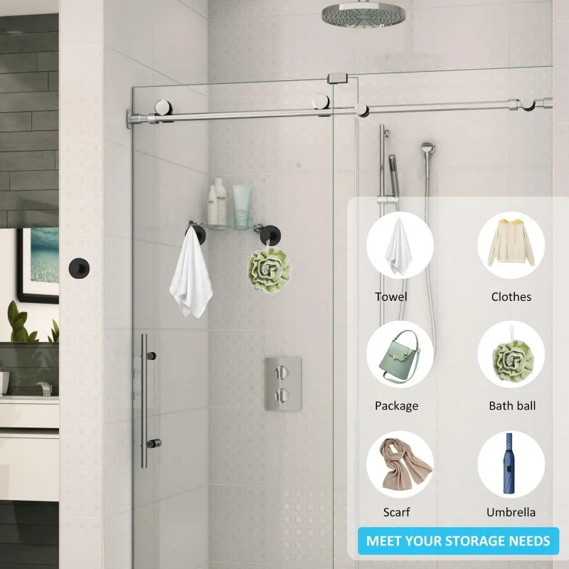 Suction Cup Hooks Towel Coat Bath Robe Hook Wall Mount Waterproof Holder Suitable for Bathroom Kitchen Glass Door Mirror Tile Oasis Select