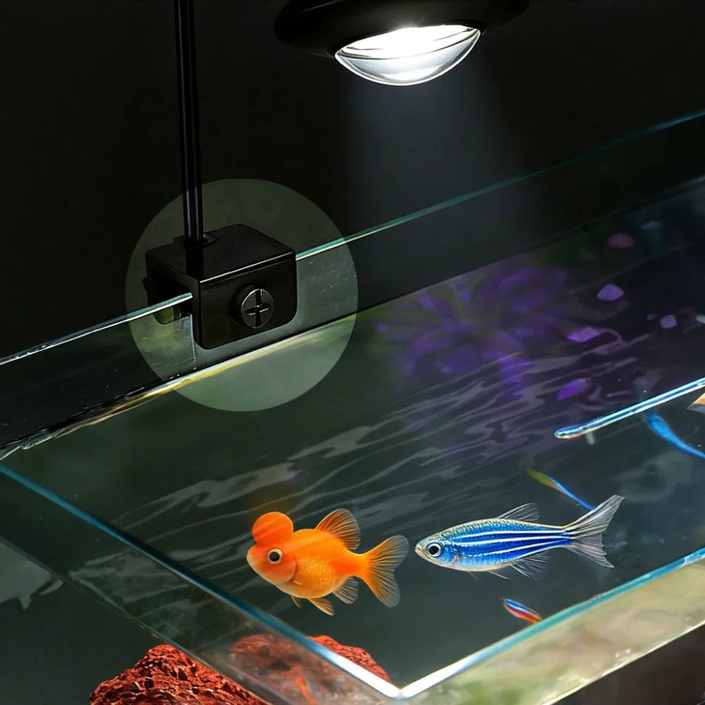 Full Spectrum Fish Tank Clip Lamp Adjustable Brightness Flexible Stem Aquatic Plant Grow Light Low Flicker Frequency Oasis Select