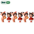 1-20Pairs Mini Christmas Couple Dolls DIY Christmas Decoration Accessories Cute Christmas Couple Dolls Desktop Ornaments Oasis Select Deer-3Pairs As Shown