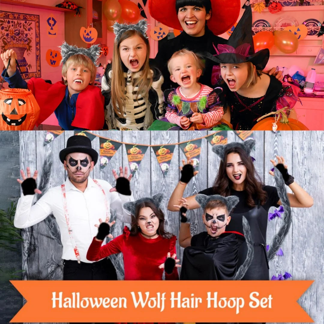 Wolf Costume Halloween Dress-Up Accessories Kit for Adults Kids Gifts Party Props Headwear Accessories Oasis Select