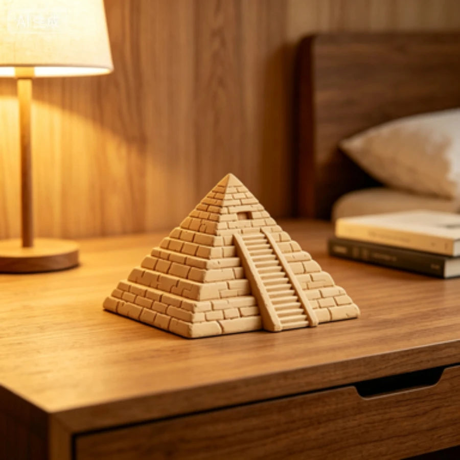 3D Printed Egyptian Pyramid Model Miniature Ancient Egypt Architecture Ornament Home Office Desk Decor Feng Shui Craft Gifts Oasis Select