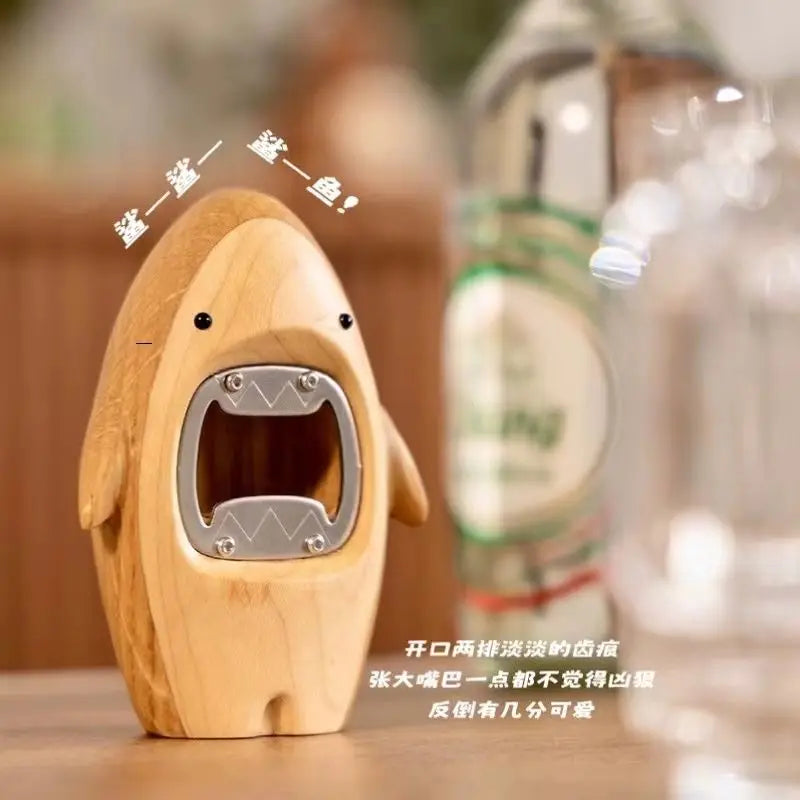 Wooden solid wood shark bottle opener household beer screwdriver wine vessel gift personalized bottle opener creative Oasis Select