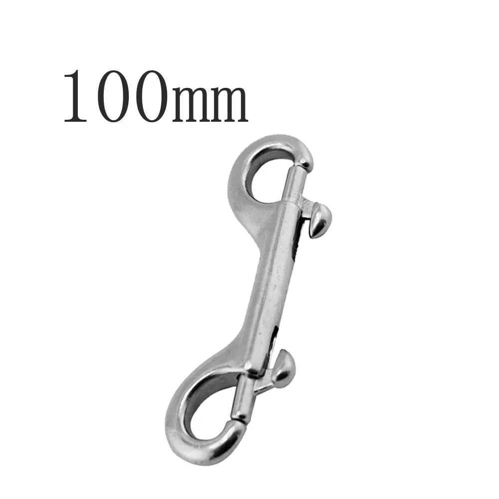 1PCS 2PCS 316 Stainless Steel Scuba Diving Eye Double End Snap Hook Marine Grade Boat Quick Release Key Ring Bolt Buckle Clip Oasis Select 100mm