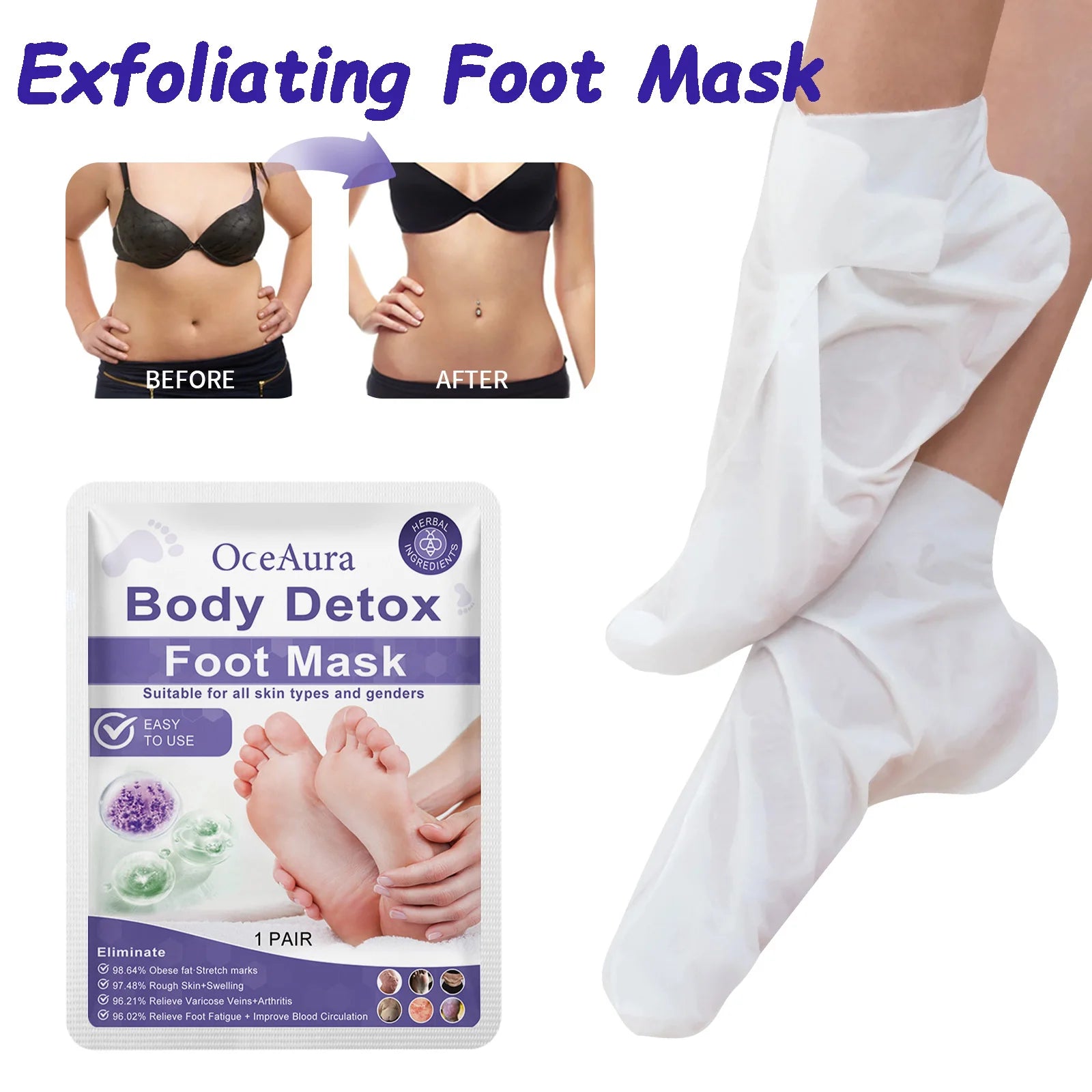 Exfoliating Foot Mask Remove Dead Skin Soften Calluses Anti Cracked Moisturizing Foot Care Foot Peel Mask Socks Foot Skin Care Oasis Select