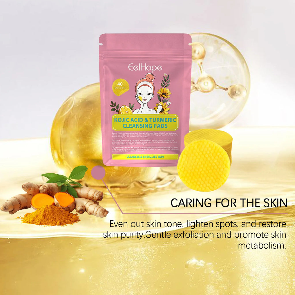 Turmeric Kojic Exfoliating Facial Pads – Brighten & Cleanse Facial Exfoliation Pads Oasis Select