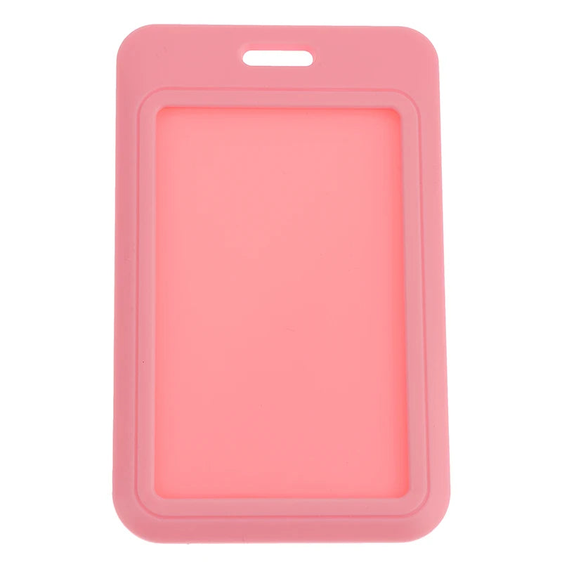 New Sale 1Pc Two-Sided Credit Card Cover Hard Plastic Badge Holders With Slot For Event Staff Tag ID Card Holder Pass Strap Oasis Select Pink
