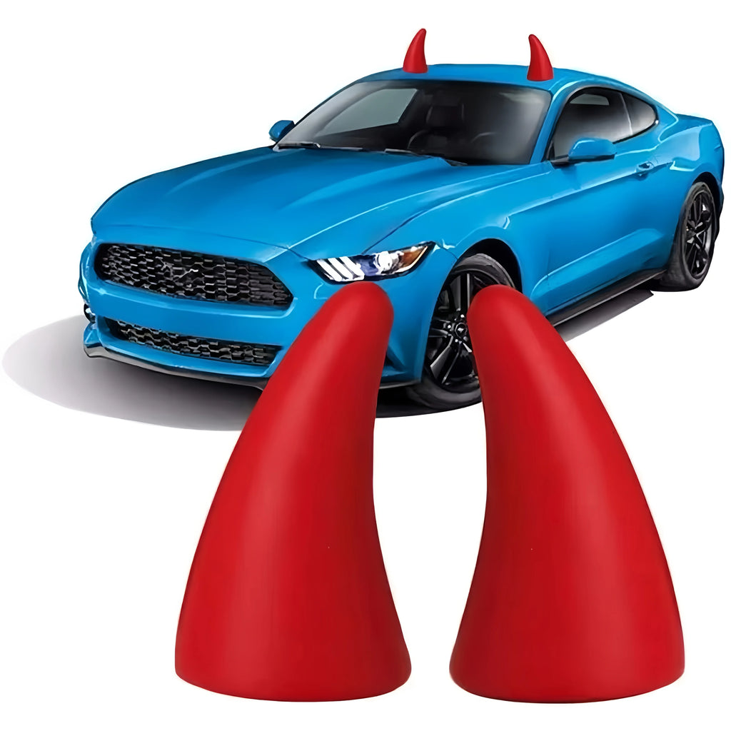 3D Devil Horn Car Roof Sticker | TPU Bull Horns Decal 2PCS