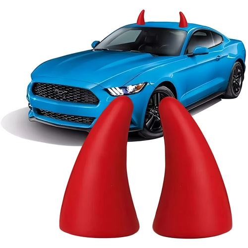 3D Devil Horn Car Roof Sticker | TPU Bull Horns Decal 2PCS Car Roof Sticker Oasis Select